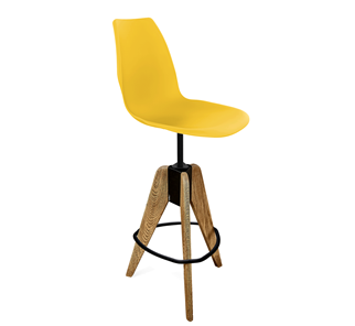 Барный стул SHT-ST29/S92 (желтый ral 1021/брашированный коричневый/черный муар) в Орле