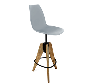 Барный стул SHT-ST29/S92 (серый ral 7040/брашированный коричневый/черный муар) в Орле