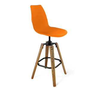 Барный стул SHT-ST29/S93 (оранжевый ral2003/брашированный коричневый/черный муар) в Орле