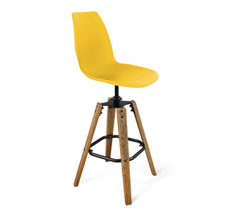 Барный стул SHT-ST29/S93 (желтый ral 1021/брашированный коричневый/черный муар) в Орле