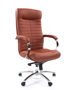 Кресло CHAIRMAN 480 Экокожа Terra 111 (коричневая) в Орле