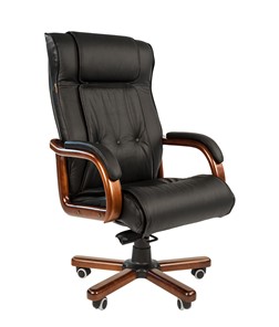 Кресло компьютерное CHAIRMAN 653 кожа черная в Орле