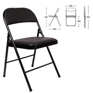 Офисный стул складной Brabix Golf Plus CF-003 Комфорт (черный каркас, кожзам черный) 531566 в Орле