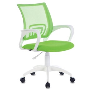 Офисное кресло Brabix Fly MG-396W (с подлокотниками, пластик белый, сетка, салатовое) 532403 в Орле