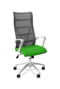 Офисное кресло Топ X белый каркас, сетка/ткань TW / серая/салатовая в Орле