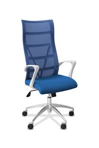 Кресло для руководителя Топ X белый каркас, сетка/ткань TW / синяя/голубая в Орле