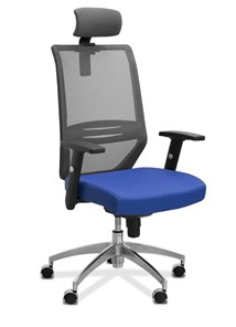 Офисное кресло Aero с подголовником, сетка/ткань TW / черная/ синяя в Орле