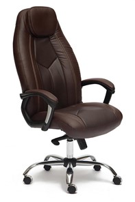 Кресло офисное BOSS Lux, кож/зам, коричневый/коричневый перфорированный, арт.9816 в Орле