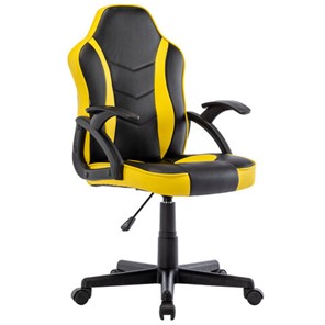 Офисное кресло BRABIX "Shark GM-203", экокожа, черное/желтое, 532514 в Орле