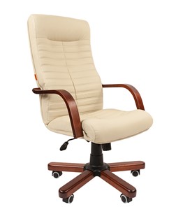 Кресло компьютерное CHAIRMAN 480 WD, экокожа, цвет бежевый в Орле