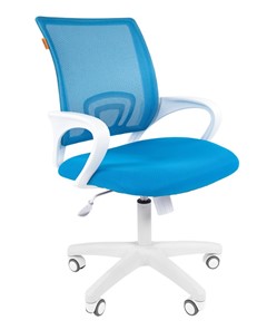 Кресло компьютерное CHAIRMAN 696 white, tw12-tw04 голубой в Орле