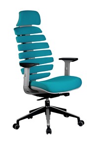 Кресло офисное Riva Chair SHARK (Лазурный/серый) в Орле