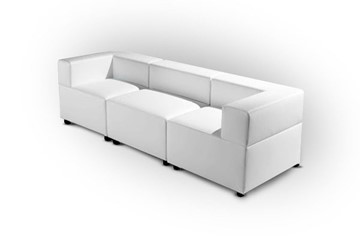Офисный диван мягкий Октава, 3-х местный, экокожа премиум / светло-бежевая CN1112 в Орле