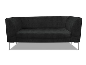 Офисный диван мягкий Сиеста 2-местный, ткань Сахара / черная С49 в Орле
