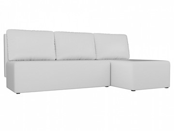 Угловой диван с оттоманкой Поло, Белый (экокожа) в Орле