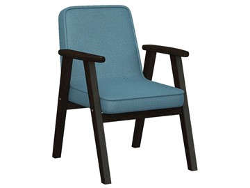 Кресло в гостиную Ретро ткань голубой, каркас венге в Орле