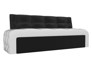 Кухонный прямой диван Люксор, Белый/Черный (экокожа) в Орле