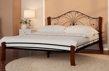 Кровать Фортуна 4 Лайт, 1600, черный/махагон в Орле