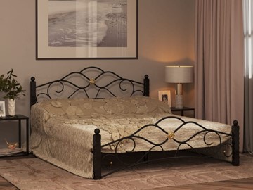 Кровать двуспальная Гарда 3, 160х200, черная в Орле