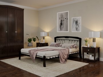Спальная кровать Муза 4 Лайт, 1600, черный/шоколад в Орле