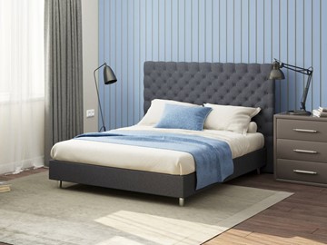 Спальная кровать Paris Boxspring Standart 200х200, Рогожка (Savana Grey (серый)) в Орле