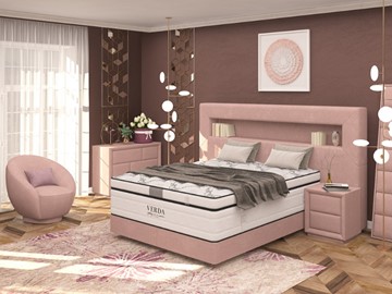 Кровать 2-спальная Smart/Podium M 160х200, Флок (Велсофт Винтажный розовый) в Орле