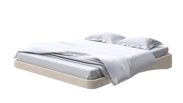 Кровать двуспальная парящая 160х200, Велюр (Ultra Песочный) в Орле