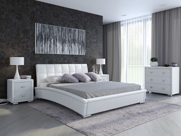 Кровать спальная Corso-1L 180х200, Экокожа (Белый) в Орле