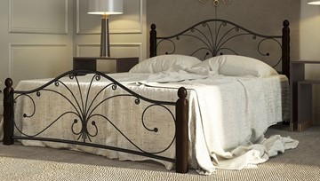 Двуспальная кровать Фортуна 1, 1600, черный/шоколад в Орле