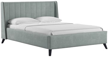 Кровать полутороспальная Мелисса 140, арт. Тори 61 велюр (серебристый серый) + кроватное дно в Орле