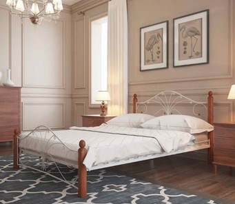 Двуспальная кровать Фортуна 1, 1600, белый/махагон в Орле