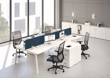 Офисный набор мебели А4 (металлокаркас TRE) белый премиум / металлокаркас белый в Орле