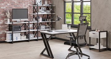 Комплект офисной мебели Loft Белый/Черный металл в Орле