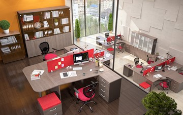 Офисный комплект мебели Xten с большим шкафом для документов для 2 сотрудников в Орле