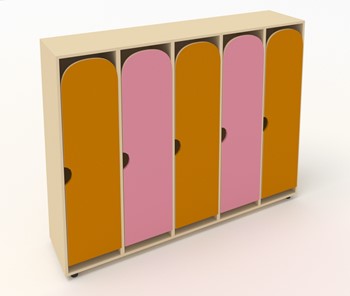 Детский шкаф распашной ШГ5У Беж+Оранжевый+Розовый в Орле