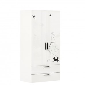 Шкаф 2х-дверный комбинированный Джоли ЛД 535.040, Серый шелк в Орле