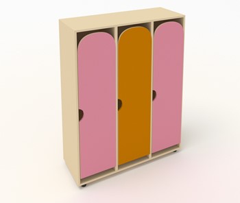 Распашной шкаф ШГ3 Беж+Розовый+Оранжевый в Орле