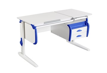 Детский стол-трансформер 1/75-40 (СУТ.25) + Tumba 3  белый/белый/Синий в Орле