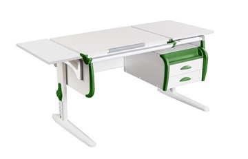 Детский стол-трансформер 1/75-40 (СУТ.25) + Polka_b 1/550 + Tumba 3 белый/белый/Зеленый в Орле