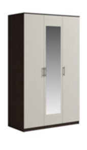 Шкаф 3 двери Светлана, с зеркалом, венге/дуб молочный в Орле