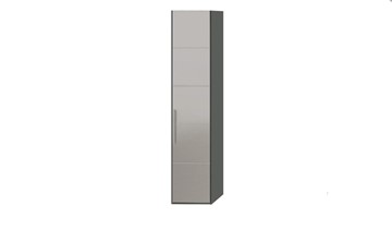 Распашной шкаф Наоми с зеркальной дверью правый, цвет Фон серый, Джут  СМ-208.07.02 R в Орле