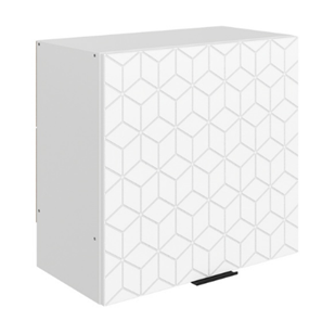 Шкаф на кухню Стоун L600 Н566 (1 дв. гл.) с фрезировкой (белый/джелато софттач) в Орле