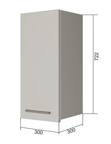 Навесной кухонный шкаф В7 30, Сатин/Антрацит в Орле