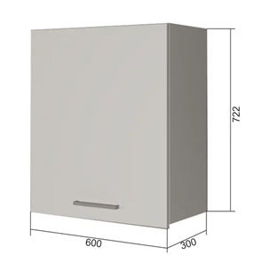 Навесной кухонный шкаф В7 60, Сатин/Антрацит в Орле