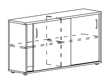 Шкаф-купе низкий Albero, для 2-х столов 60 (124,4х36,4х75,6) в Орле
