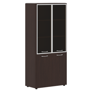 Шкаф комбинированный с дверьми в алюминиевой рамке DIONI Венге DHC 85.7  (850х430х1930) в Орле