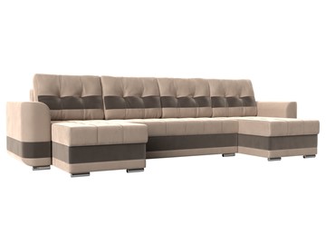 П-образный диван Честер, Бежевый/коричневый (велюр) в Орле