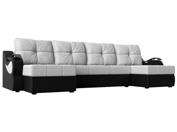 П-образный диван Меркурий П, Белый/черный (экокожа) в Орле