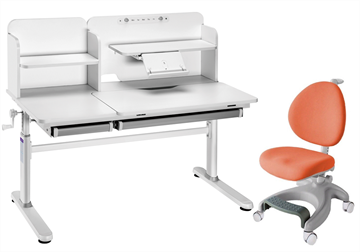 Комплект парта + кресло Iris II Grey + Cielo Orange + чехол для кресла в подарок в Орле
