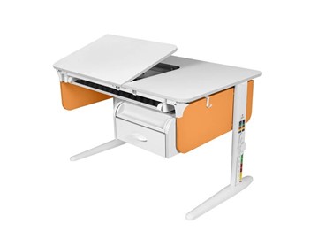 Растущий стол L/70-45 (СУТ.62)  + Tumba 8 белый-оранжевый/белый/белый с лотком в Орле